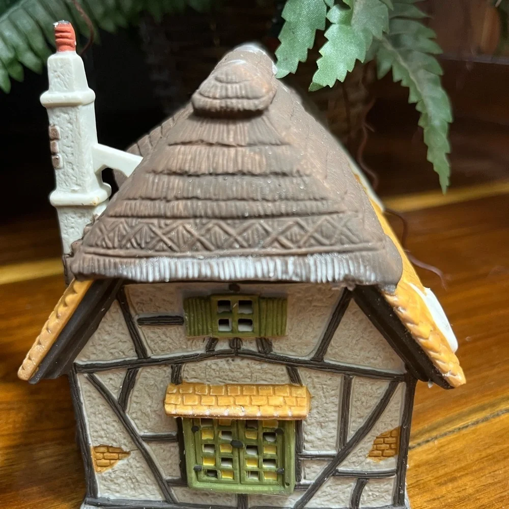 Department 56 Illuminated Cottage with Brown and Cream Accents
